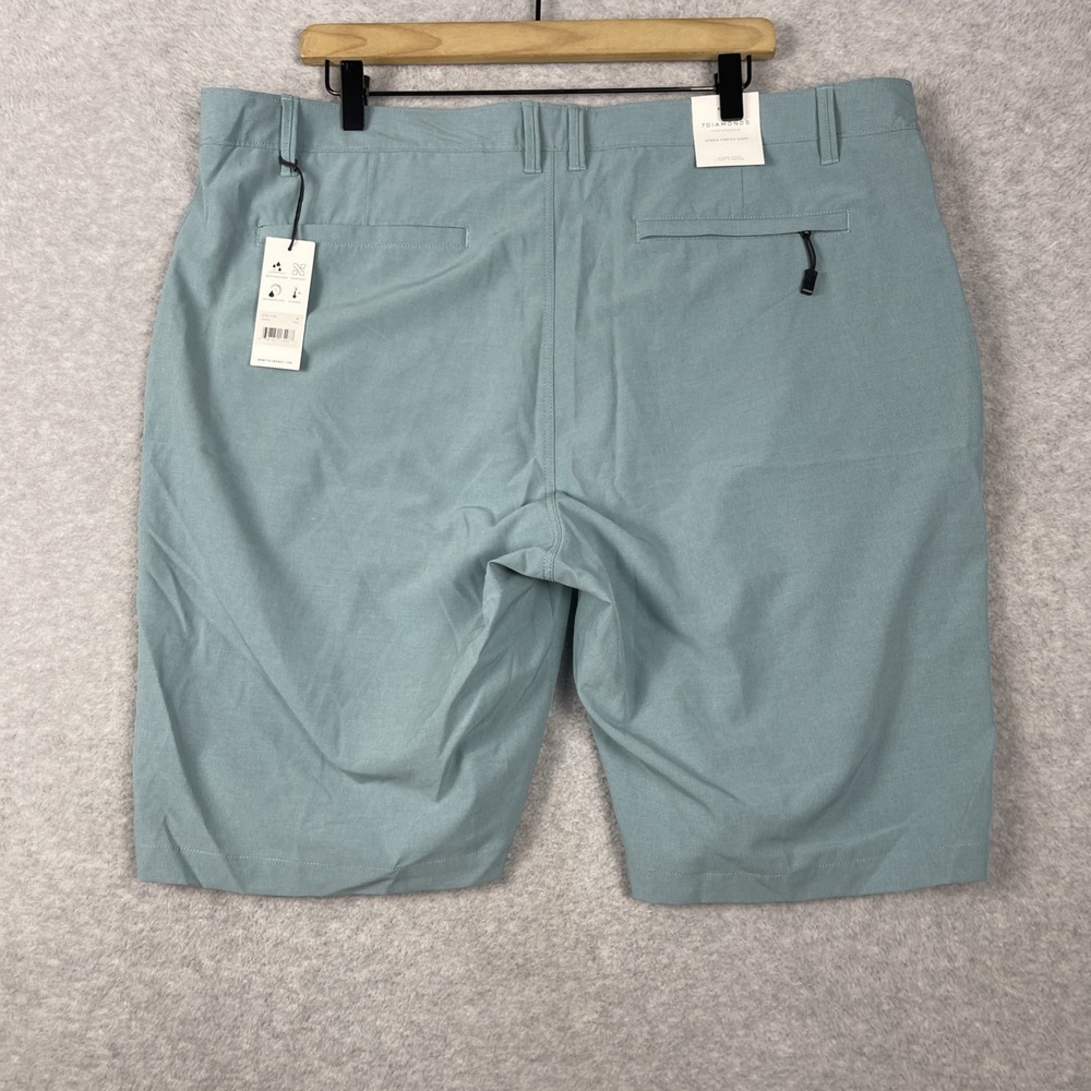 7 Diamonds Hybrid Performance Shorts Mens 40 Foam Green Stretch Quick Dry - Picture 2 of 12